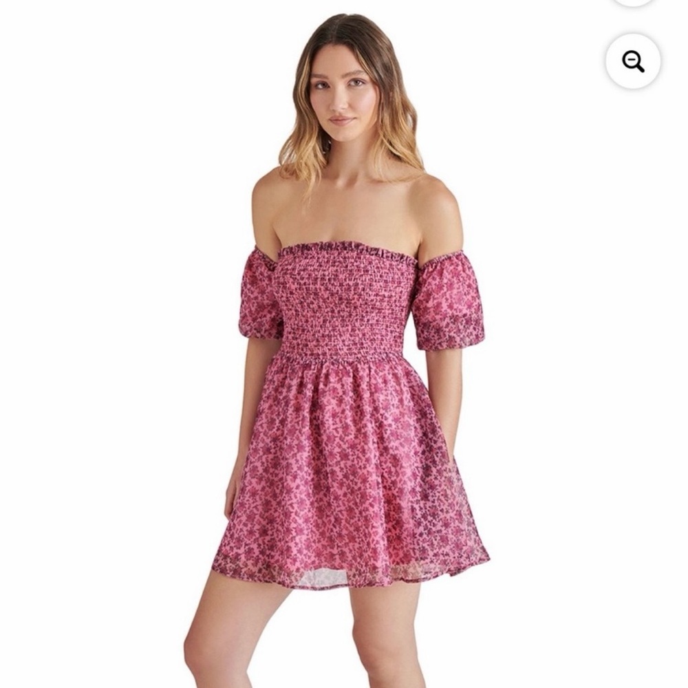 Betsey Johnson Pink Floral Puff Sleeve Babydoll Dress Size XL